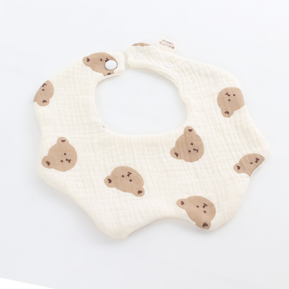 Gauze pure cotton baby saliva towel baby newborn six-layer eating bib cartoon water-absorbent anti-fouling bib dropshipping
