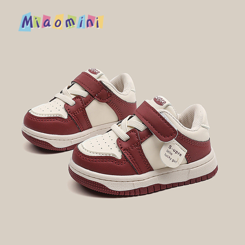 spring/autumn new korean style boys' baby shoes, white sneakers, first walking shoes, children's athletic shoes, unisex kids' skate shoes