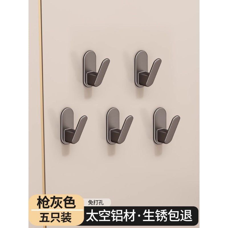 No punching single hook adhesive hook wall hanging clothes hat storage bathroom kitchen bathroom door load-bearing coat hook