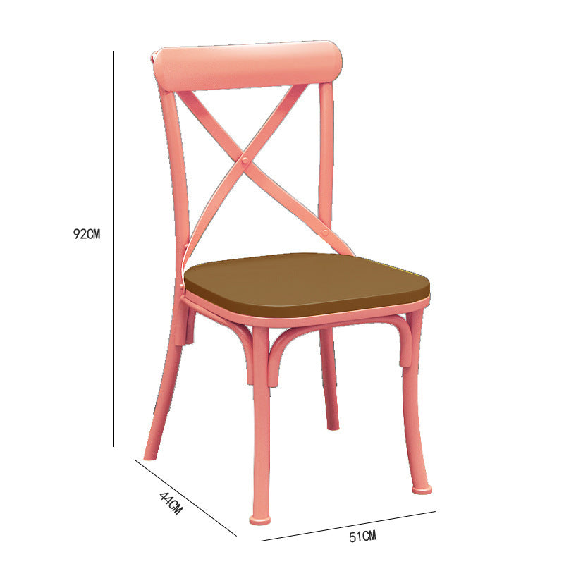Bar cafe wall commercial wood bar table and chair combination Internet celebrity long wrought iron soft seat back dining table and chair