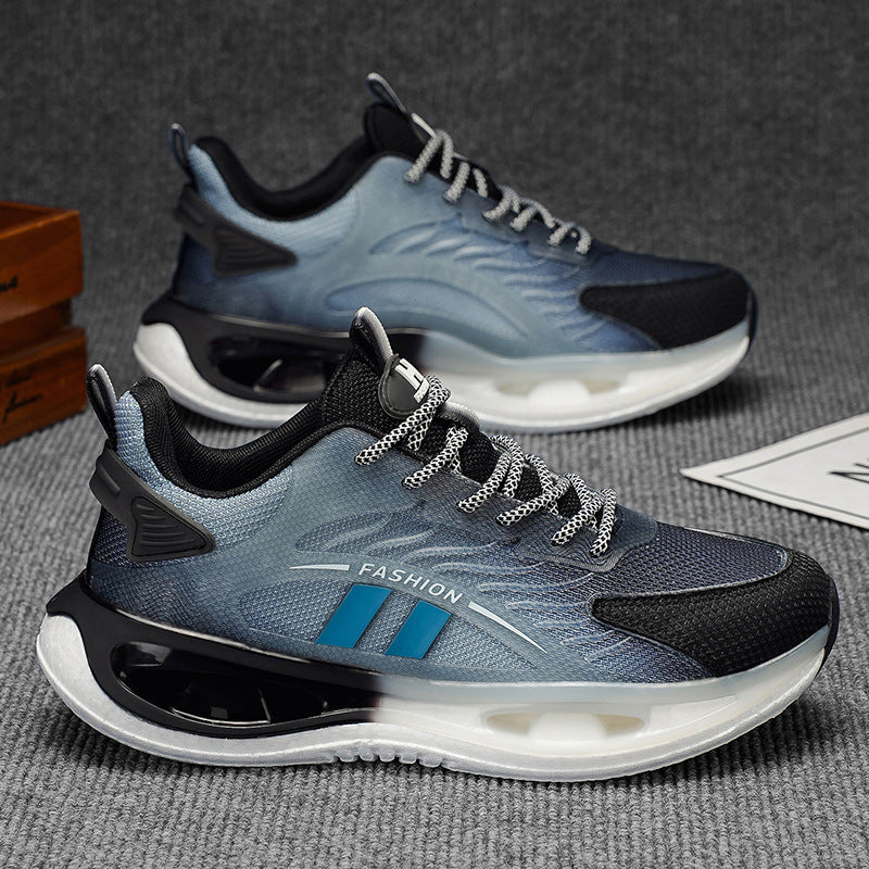 2026 men's spring breathable mesh shoes versatile mesh casual popcorn sneakers running height increasing dad shoes trendy sneakers