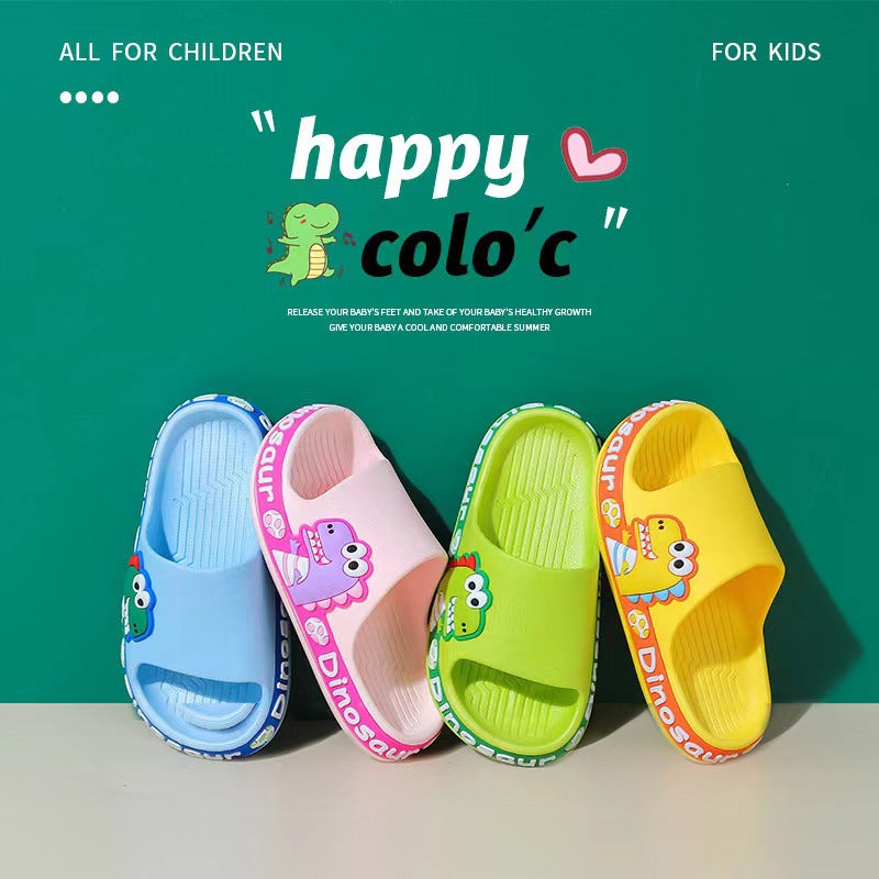 2022 summer new arrivals: kids' cartoon dinosaur flip-flops - soft sole, non-slip sandals for toddlers and young children, perfect for outdoor wear