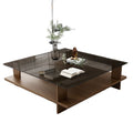 Tempered glass coffee table - small apartment living room, modern minimalist home & office, square tea table, trendy instagram style