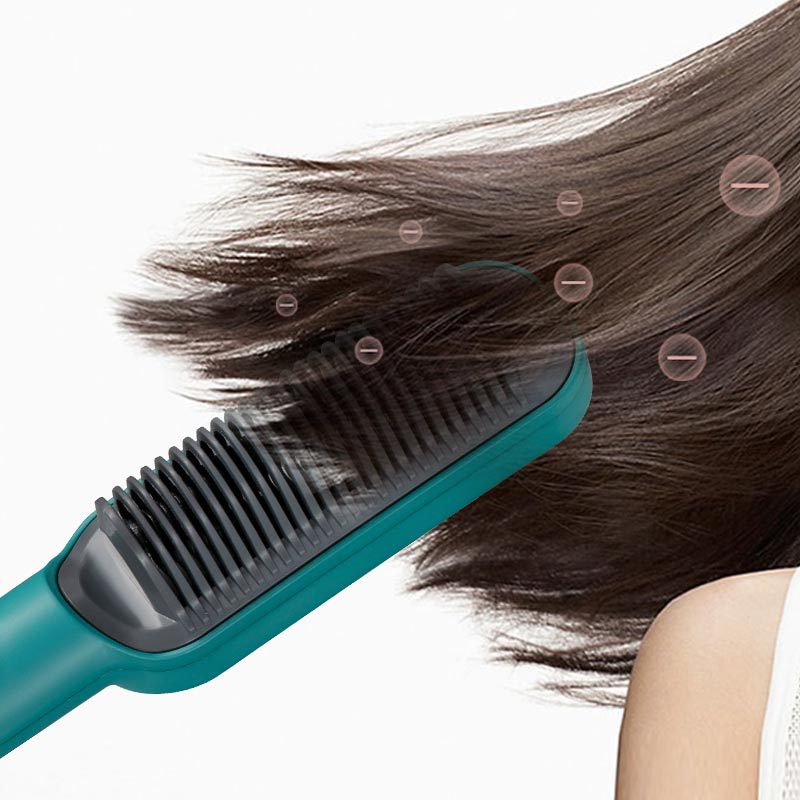 Cross-border electric heating comb with rotating tail straightener Hair straightener Negative ion quick heating adjustable temperature does not hurt hair Portable curling iron