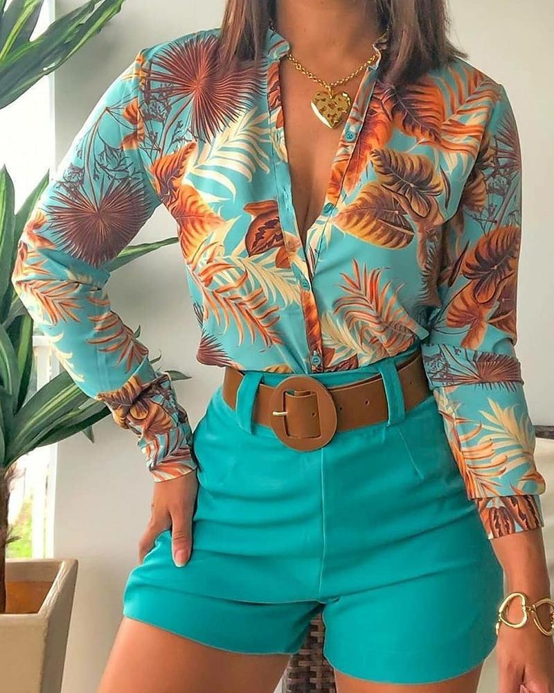 European and american export women's suit  cross-border new product lightly mature digital printing stand collar long sleeves shirt women's tops