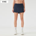 Women's active skirt - quick-dry, breathable tennis skirt with back pockets, faux two-piece design, anti-exposure yoga & fitness mini skirt d25014