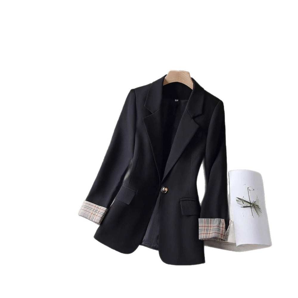 cross-border e-commerce women's outerwear: designer, niche, casual blazer - petite-friendly, slim-fit blazer top