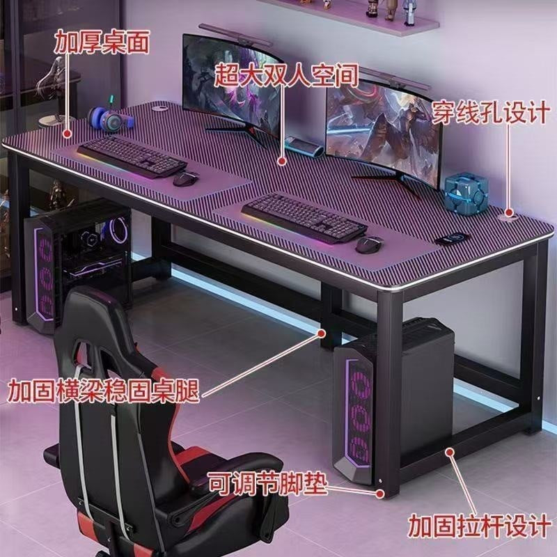 Computer desk desktop computer double desk simple for home bedroom study table rectangular workbench desk no
