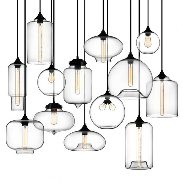 Nordic restaurant small chandelier goldfish tank glass chandelier modern simple bar cafe creative lighting