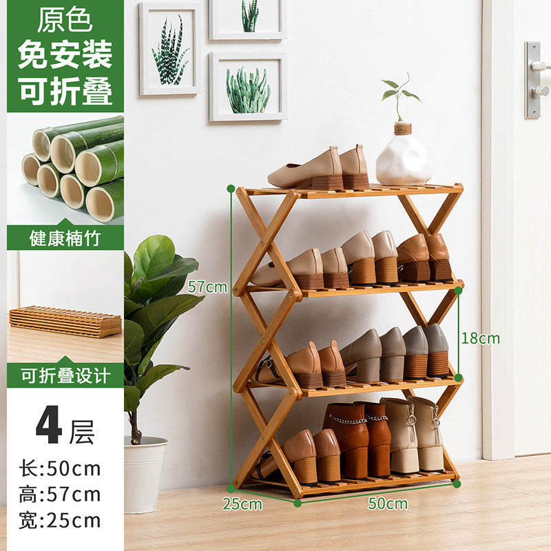 Simple shoe rack, shoe cabinet, wooden dormitory, covering a small area, multi-layer dust-proof entry door at the door, shoe rack, storage rack