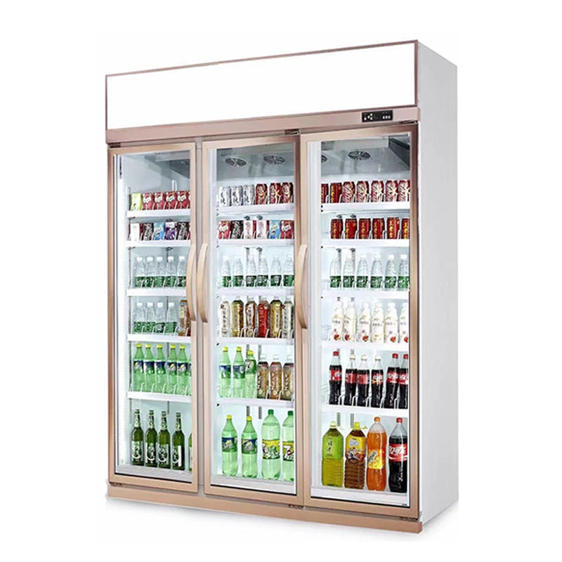Qianxi supermarket special beverage cabinet refrigerated display cabinet commercial vertical air-cooled refrigerator vegetable milk fresh-keeping freezer