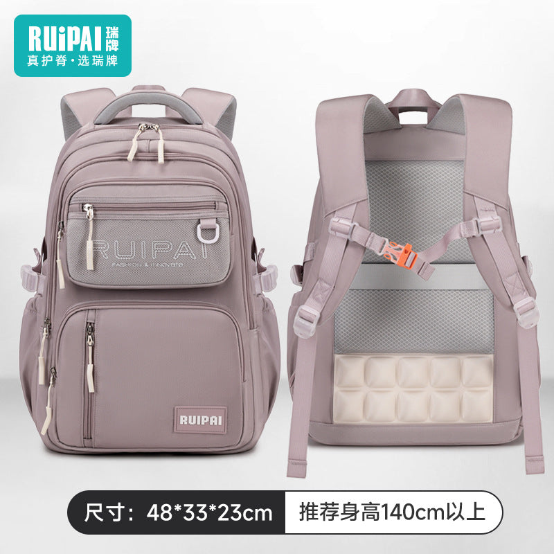 School bag, junior high school student school bag, male burden reduction and spine care, grades 3 to 6, large-capacity backpack, dirt-resistant girls