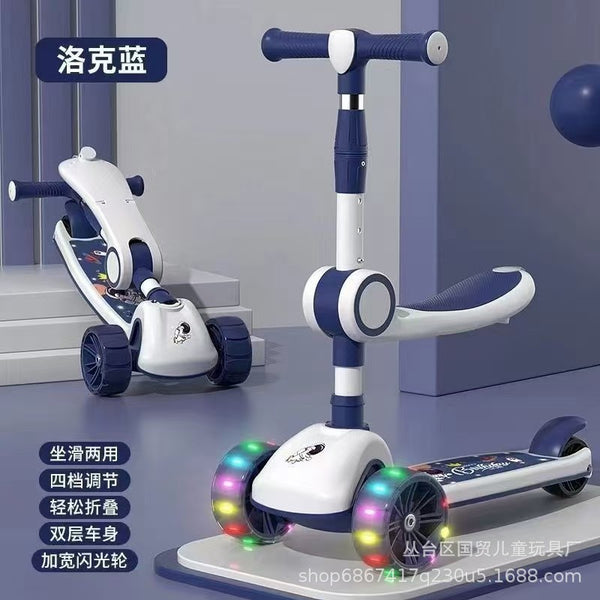 Children's scooter car with seat can ride 1-2-345-67 years old male and female three-in-one baby multi-toy car