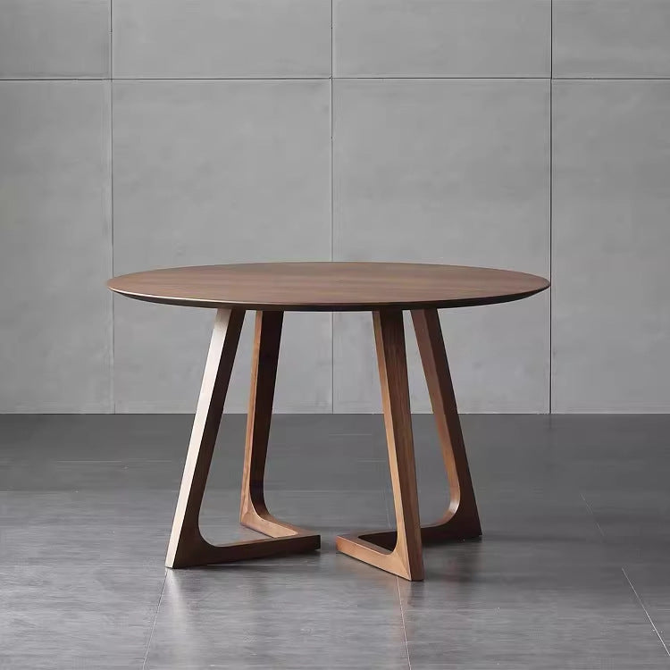 Solid wood round dining table - minimalist casual dining set, perfect for cafes, hotels, reception areas, and balconies