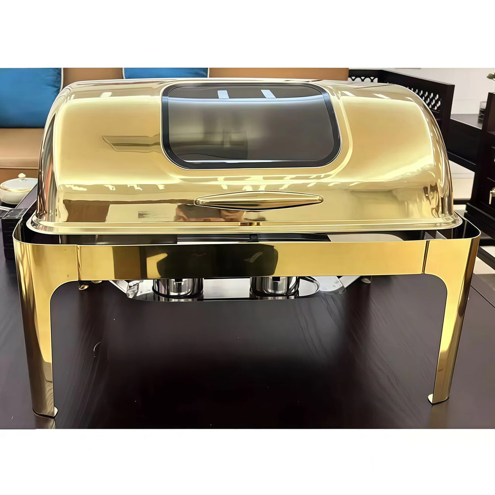 Gold-plated stainless steel buffet warming cabinet - commercial warming oven for hotel breakfast buffets
