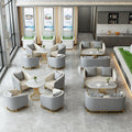 Hotel lobby sofa chair rest area reception booth sales office reception negotiation table and chair combination solid wood frame