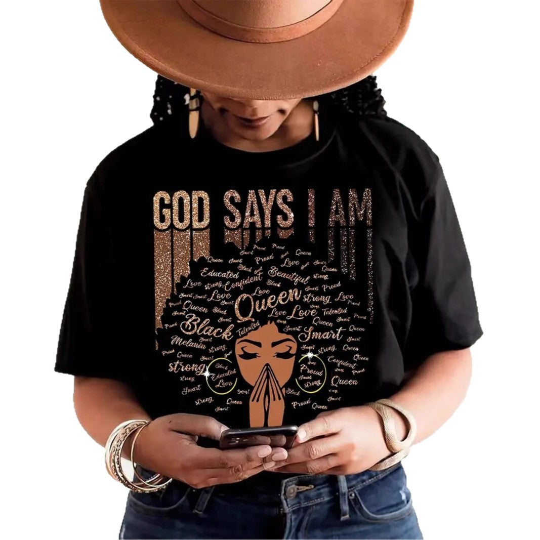 European and American new  INS fashion trend printing round neck casual versatile pullover loose short-sleeved top T-shirt women