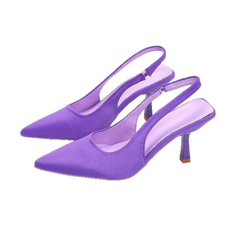 Fashionplus size high-heeled sandals with toe-cap and back strap new arrivalflats pointed toe flatsfashion stiletto high heels