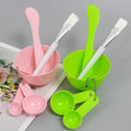 Wholesale spa & beauty tool set: 6-piece mask bowl kit with makeup brushes, mixing spatula, and plastic bowl for mask preparation