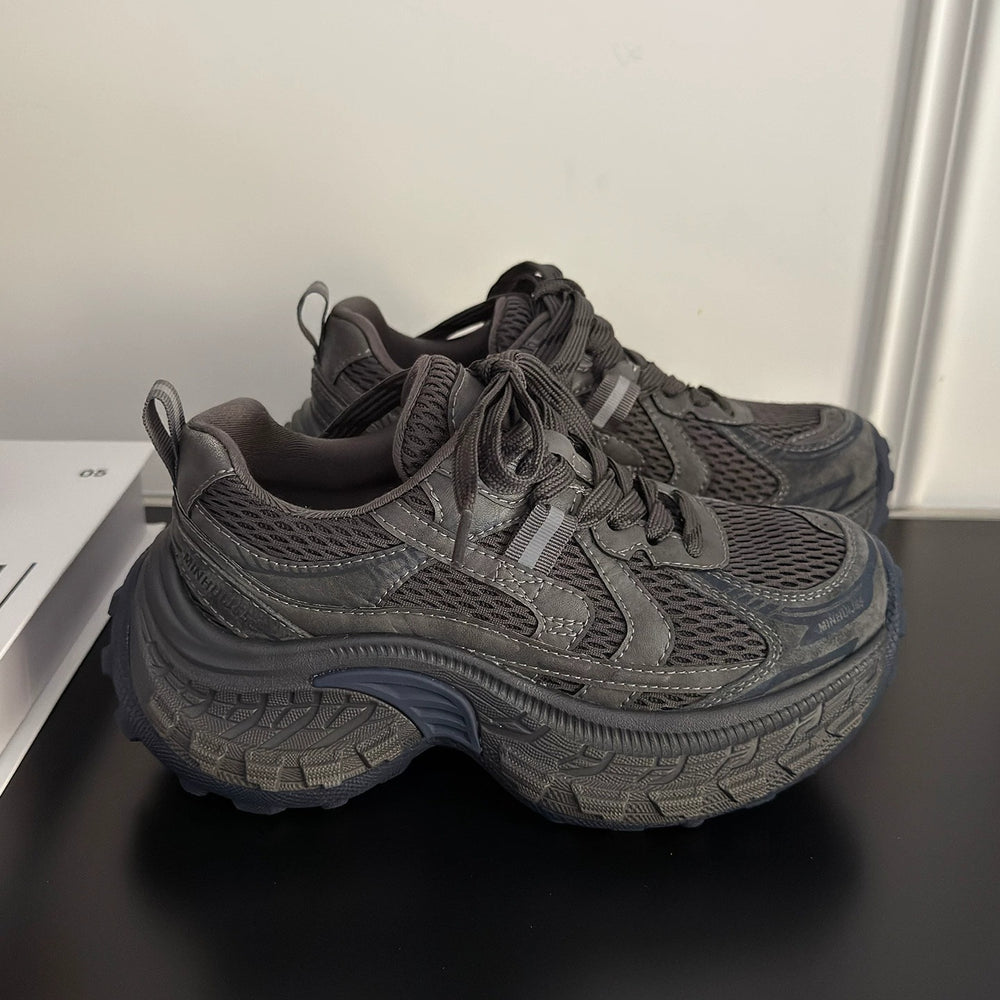 Chunky platform sneakers for women - 2026 spring new arrival: height increasing, slimming, versatile casual athletic shoes, retro hot-selling women's footwear