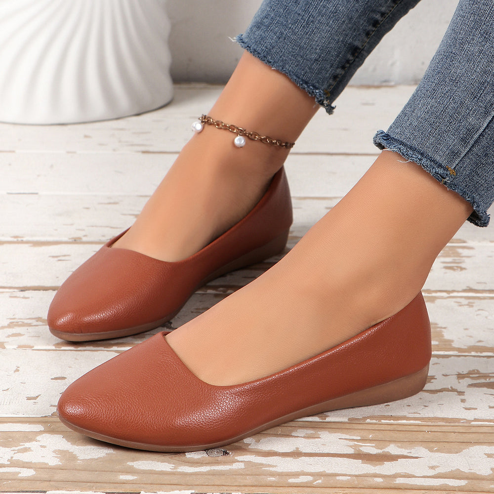 Plus sizeexport cross-border flats women's  spring new arrivalflats lazy one-leg slip-on beanie shoes casual women's flats