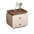 Installation-free cream small bedside table casualfor home modern new arrival bedroom leather storage bedside table