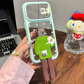 Suitable for iphone 17 pro, starry sky case, coffee cat cartoon, long-legged eagle rabbit stand, iphone 16 phone case