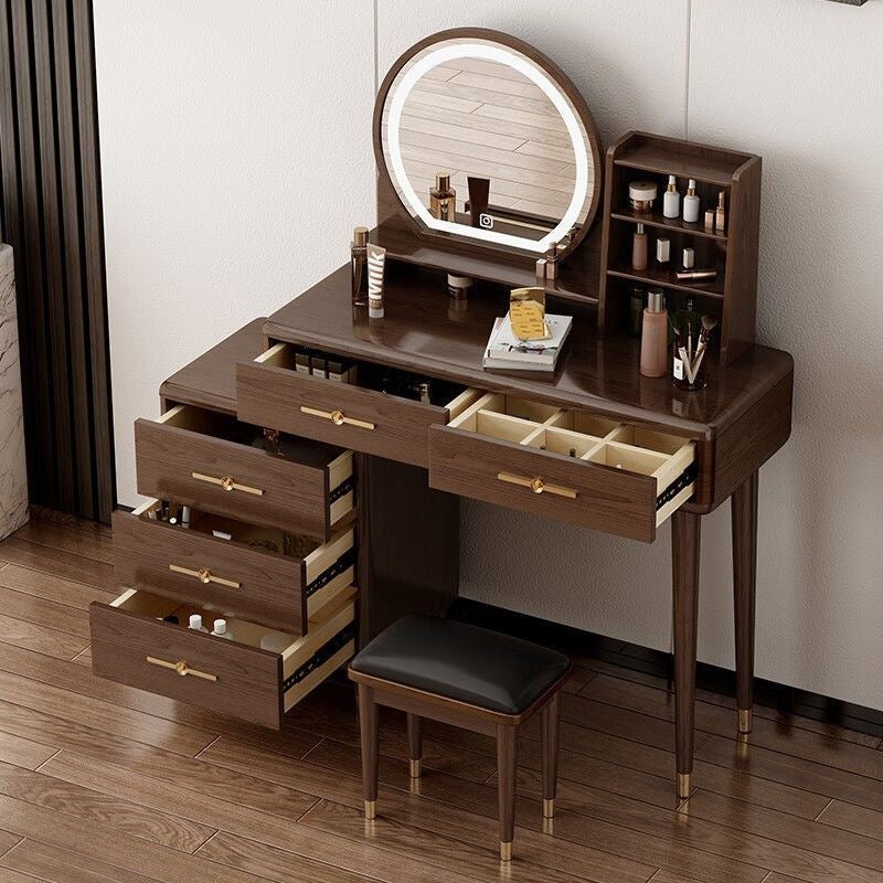 new chinoiserie modern dressing table bedroom casual makeup table with light storage cabinet all-in-one new makeup cabinet