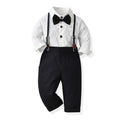 Boys' formal wear, children's performance outfit, student piano recital costume, floral dress for kids, big kids' white shirt and black pants set