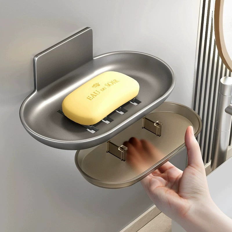 No punching Kitchen Bathroom Soap Box Soap Drain Space Household Toilet Thickened Soap Box Storage