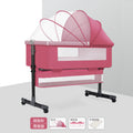 Multifunctional foldable crib, portable newborn bassinet, convertible baby bed, splice-together large bed