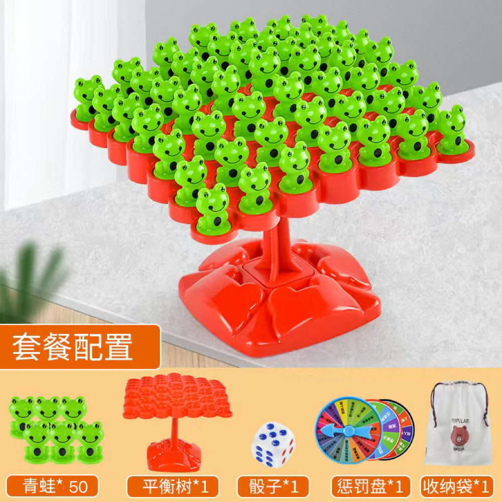 Frog balance tree - focus & balance training toy - kids' stacking game - two-player interactive tabletop puzzle