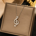 stylishfashion copper inlaid zirconium note necklace for women accessible luxuryniche stylesummerbest selling titanium steel clavicle chain jewelry