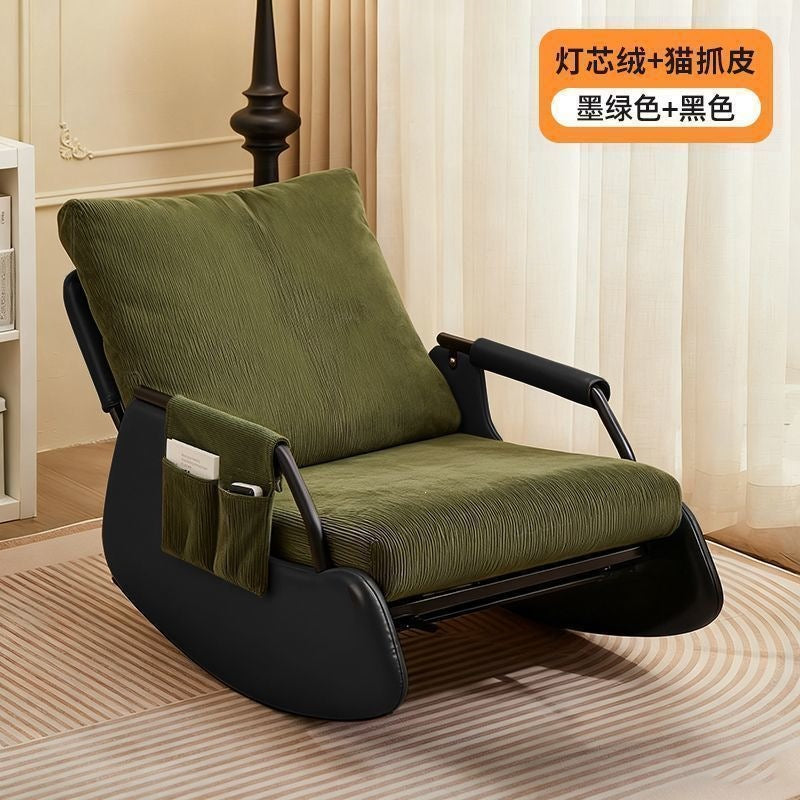 Scandinavian style casual chair rocking chair balcony plaid lazy sofa chair single courtyard living room bedroom nap chair