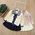 Girls' cardigan sweater two-piece set - new  autumn/winter collection - preppy style outfit for little girls