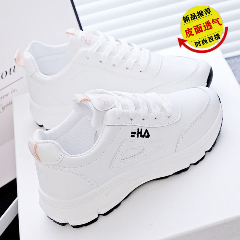 white shoes flats dad shoes women 2025autumnew arrival hong kong style easiest for match student white casual sports shoes