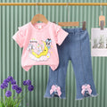 Boys' summer outfit  new style baby summer clothes wholesale moon doll trendy two-piece set for mid-to-large children