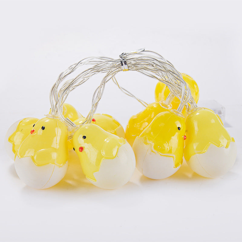 hot Easter eggshell chick light string cute duck children's room decorative lights flash wholesale