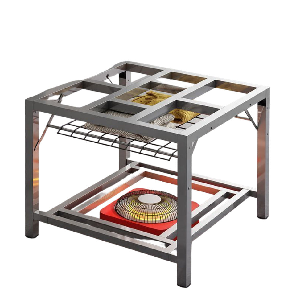 Winter home heating table foldable warming table stainless steel fire pit table dining table coffee table dormitory rental house handy gadget