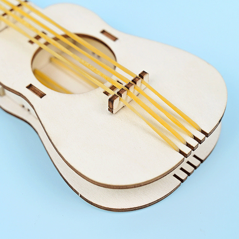 Rubber band guitar kindergarten DIY handmade technology small production, puzzle science experiment small invention teaching aids materials