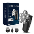 Men's digital display six-blade electric shaver, head-shaving machine, washable razor, multi-functional high-power