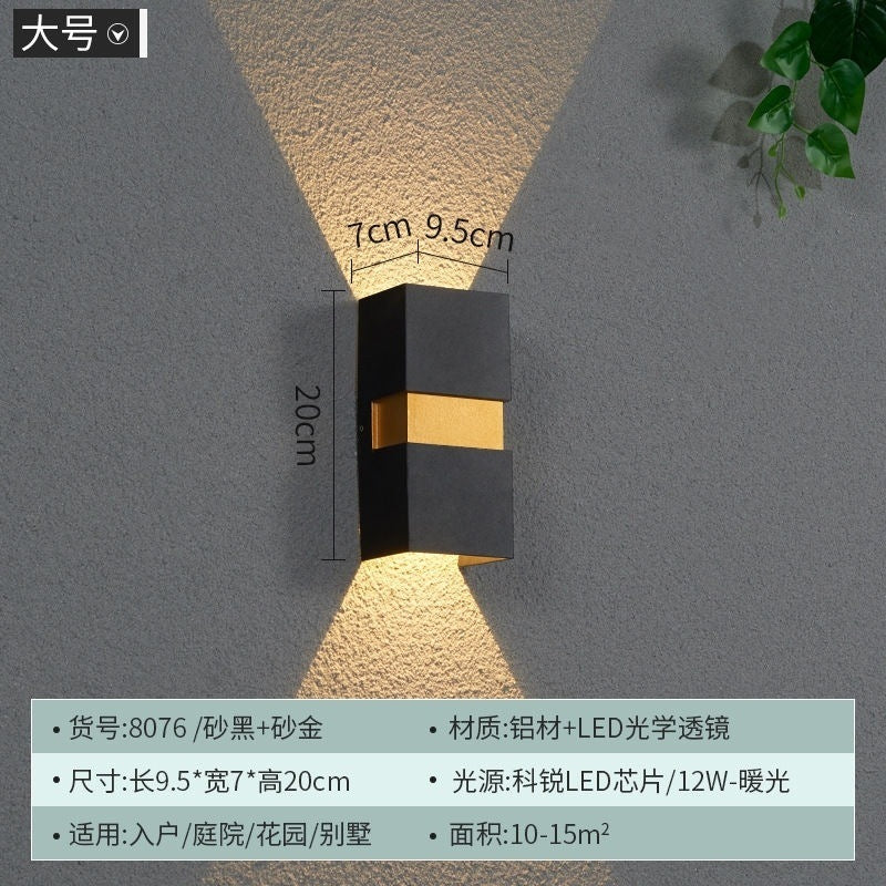 Waterproof indoor and outdoor B & B courtyard aisle stairs hotel balcony double head minimalist modern LED wall lamp