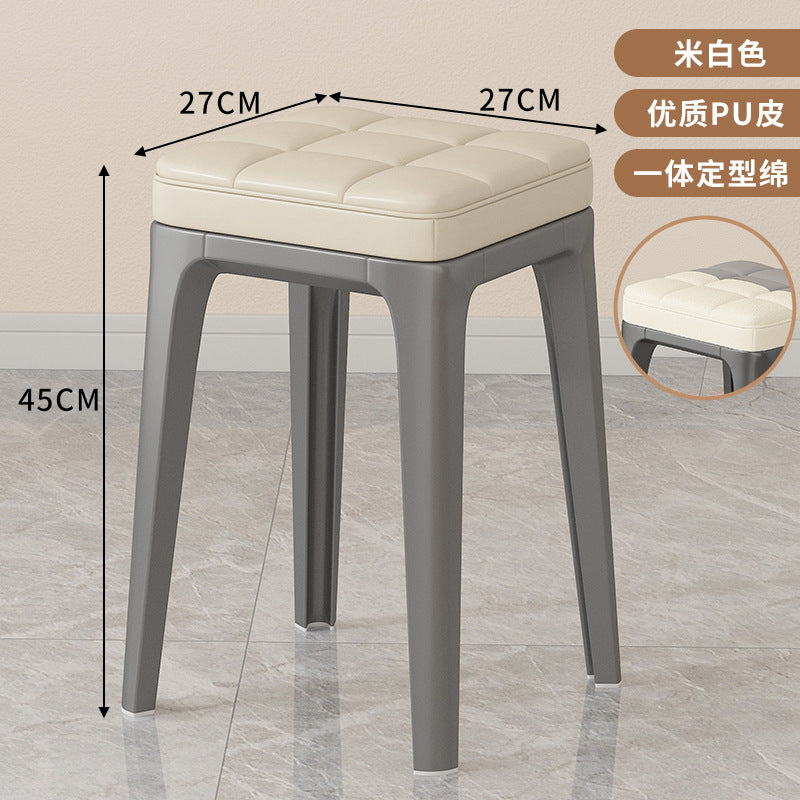 Modern minimalist plastic stool -  new arrival chair - dining chair - light luxury high-end feel - home use - small apartment dining table chair
