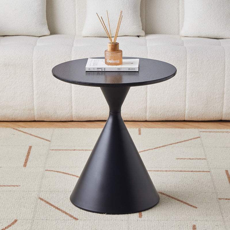 Cream style carbon steel coffee table for homenormcore living room small apartment modern casualclassy round movable side table