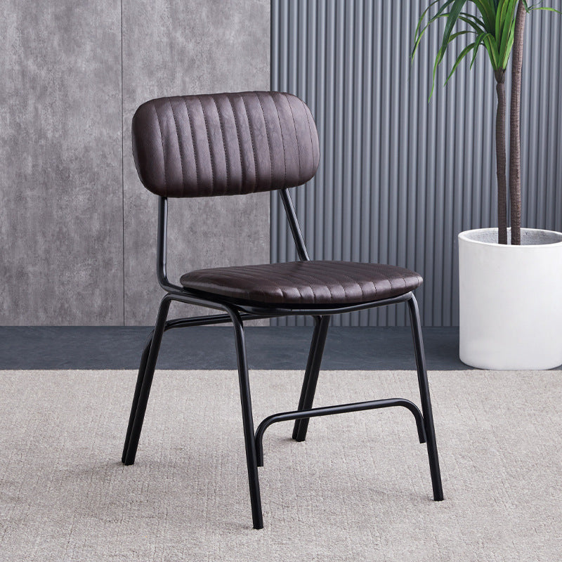 American loft iron art sub restaurant hot pot shop retro leather dining chair milk tea shop cafe casual back chair stool