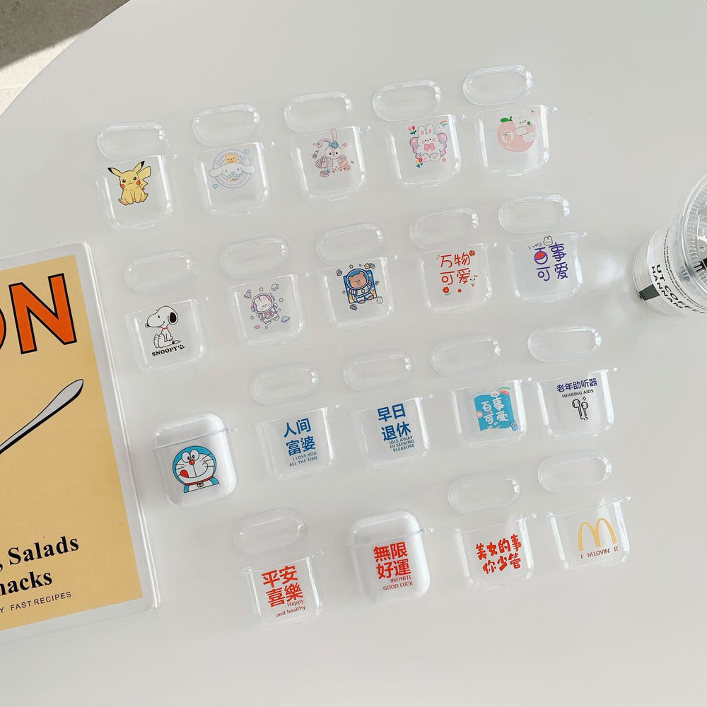 "rich girl cartoon" apple earphone case - airpods transparent anti-drop airpods p bluetooth soft case (2nd generation)