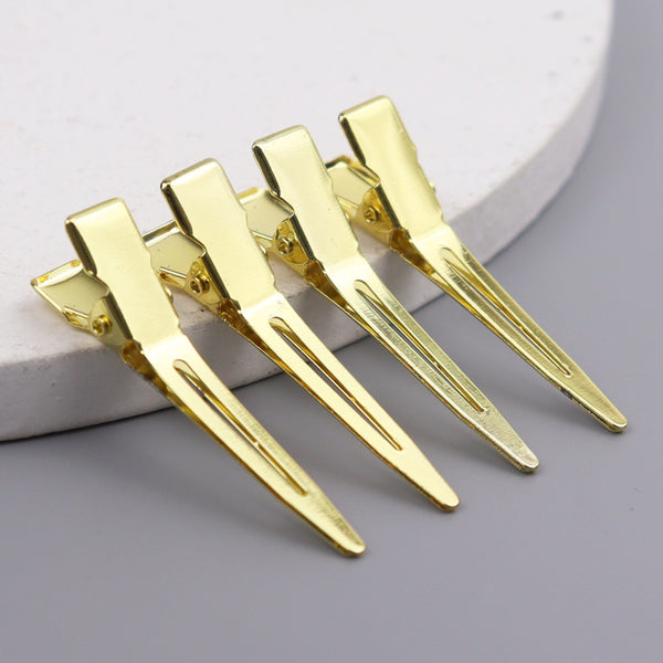 Factory direct supply Electroplating gold steel clip Hair styling positioning clip Single hole clip Bangs clip Decorative hair clip