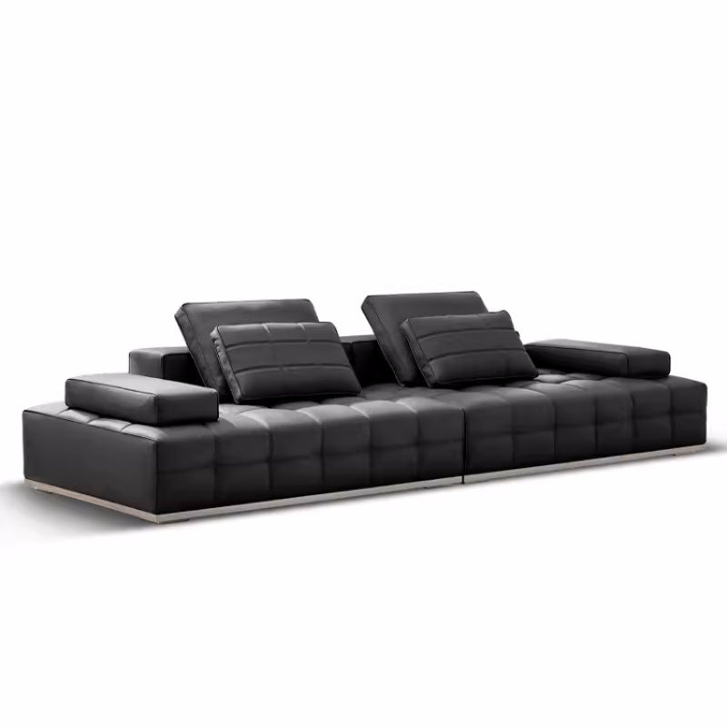 Lawrence genuine leather sofa italianclassy first layer cowhide living room small apartment modernaccessible luxury straight row full leather sofa