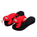 Influencer-approved open-toe slides for women - 2024 summer platform wedge soft sole sandals - cartoon fashion pregnancy-friendly thong sandals - trendy style