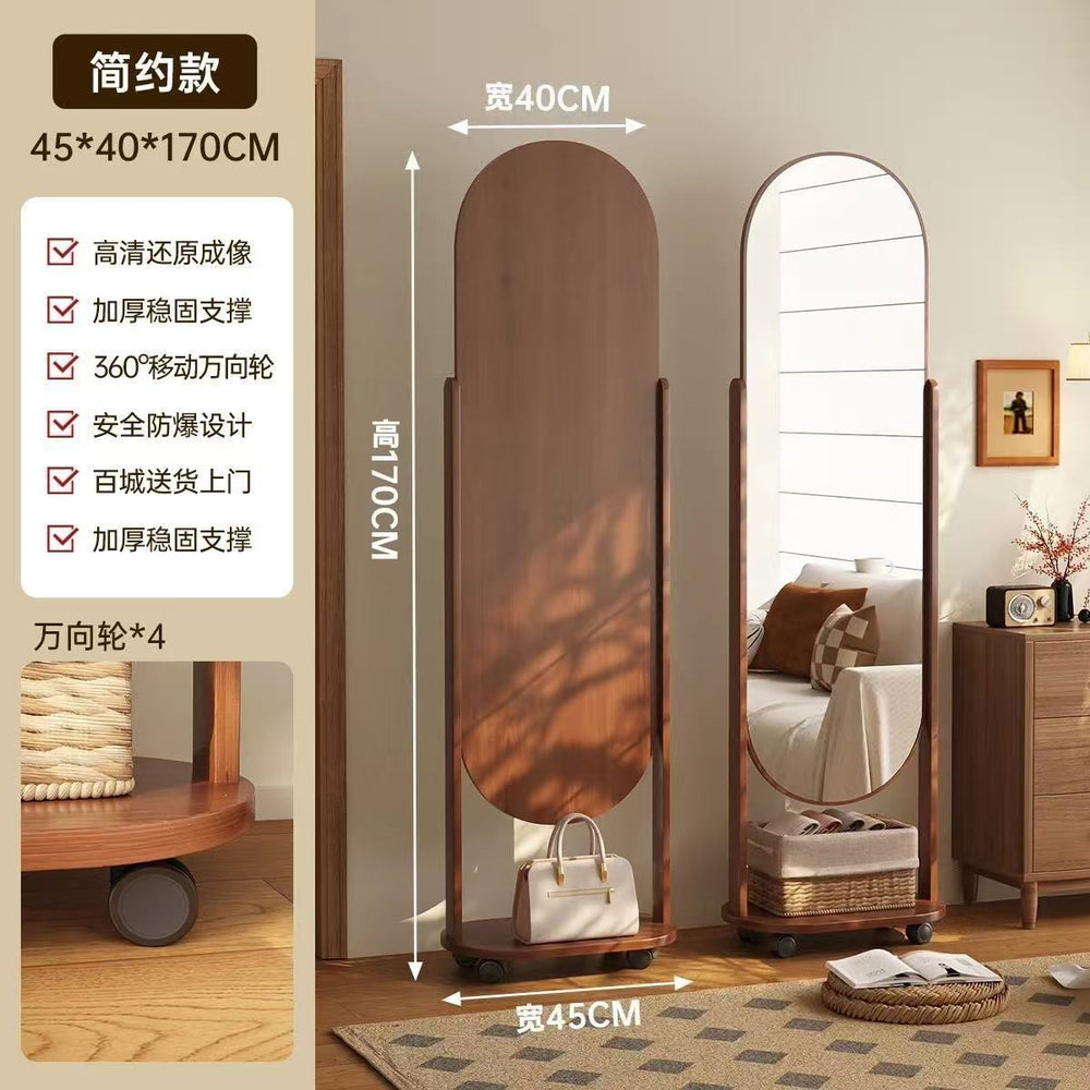 Perforated board dressing mirror rotate full-length mirror movable floor mirror for home clothes hanger all-in-one mirror fitting mirror